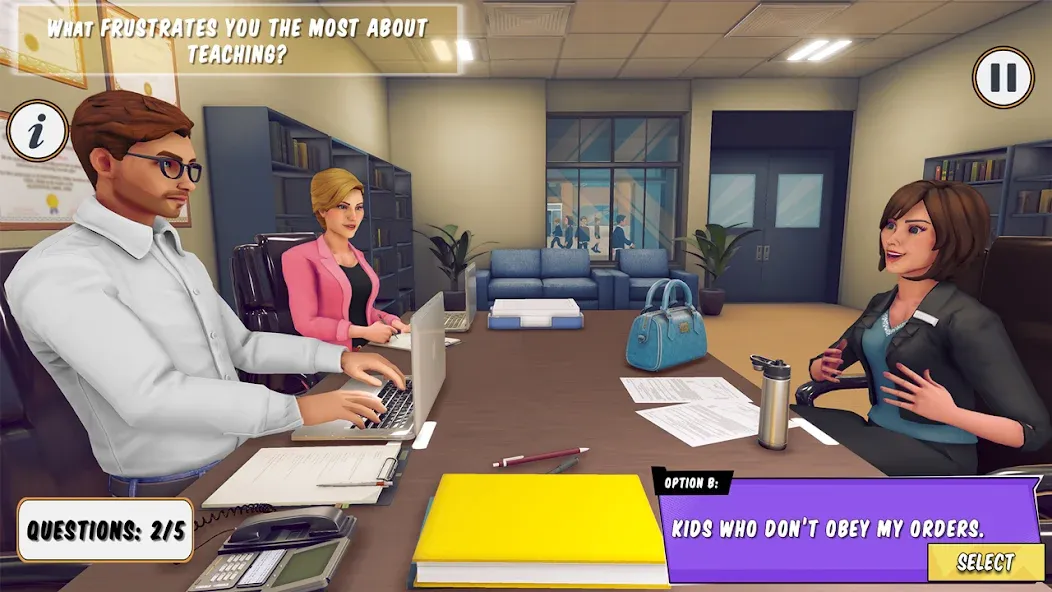 High School Teacher Simulator  [МОД Бесконечные монеты] Screenshot 1