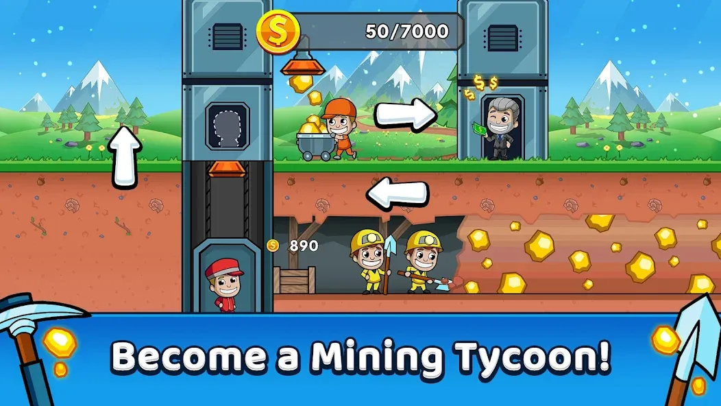 Idle Miner Tycoon: Gold Games  [МОД Все открыто] Screenshot 5