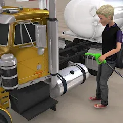 Скачать взломанную Euro Truck Gas Station Games  [МОД Mega Pack] - последняя версия apk на Андроид