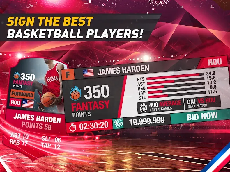 Basketball Fantasy Manager NBA  [МОД Бесконечные деньги] Screenshot 5