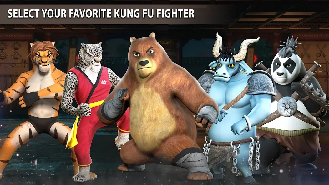 Kung Fu Animal: Fighting Games (Кунгфу животное)  [МОД Много монет] Screenshot 4