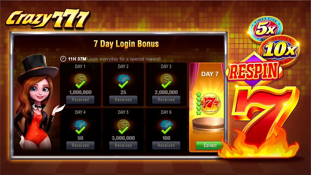 Crazy 777 Slot-TaDa Games (Крэйзи 777 Слот)  [МОД Unlimited Money] Screenshot 4