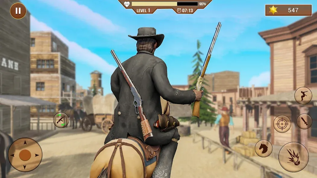 West Cowboy Shooting Games 3D  [МОД Бесконечные деньги] Screenshot 1