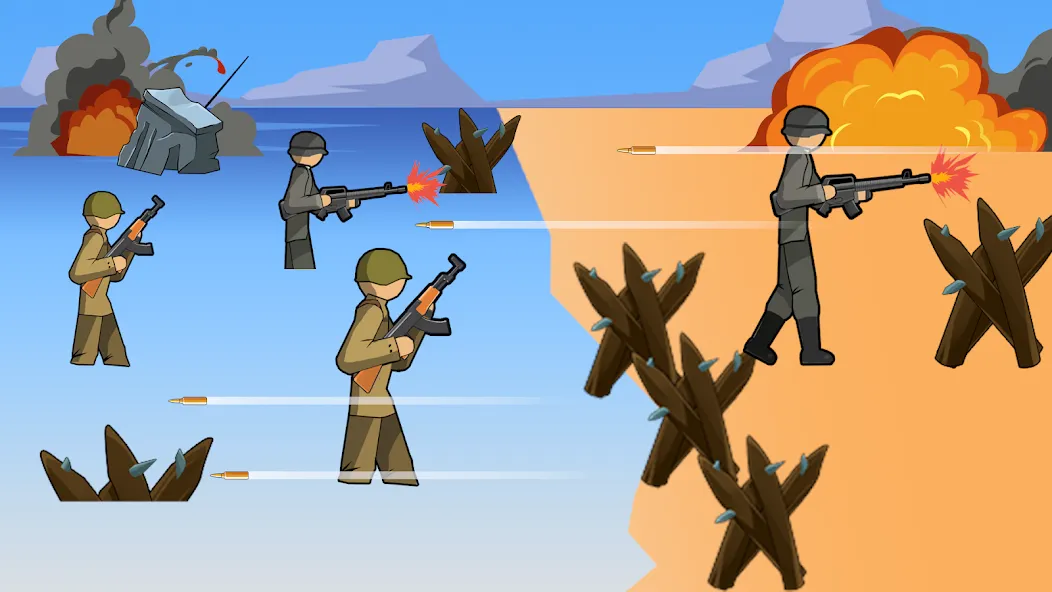 Stickman WW2 (Стикмэн Вторая Мировая война)  [МОД Меню] Screenshot 1