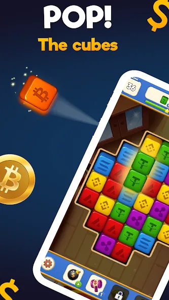 Crypto Blocks Puzzle Challenge  [МОД Много денег] Screenshot 1