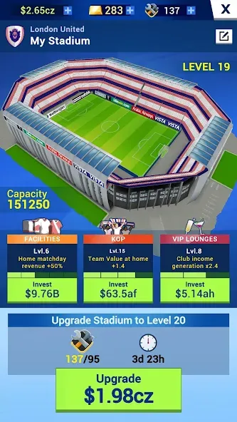 Idle Eleven - Soccer tycoon (Айдл Илевен)  [МОД Бесконечные монеты] Screenshot 3