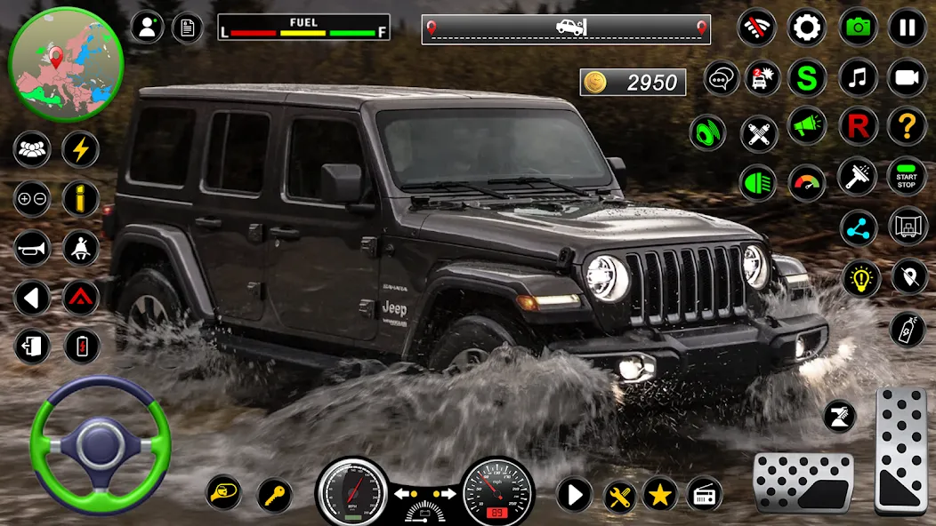 Jeep Driving Simulator offRoad (Джип Драйвинг Симулятор вне дороги)  [МОД Много монет] Screenshot 2