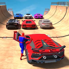 Скачать взлом Superhero Car: Mega Ramp Games (Рамп Кар Гейм)  [МОД Unlocked] - последняя версия apk на Андроид