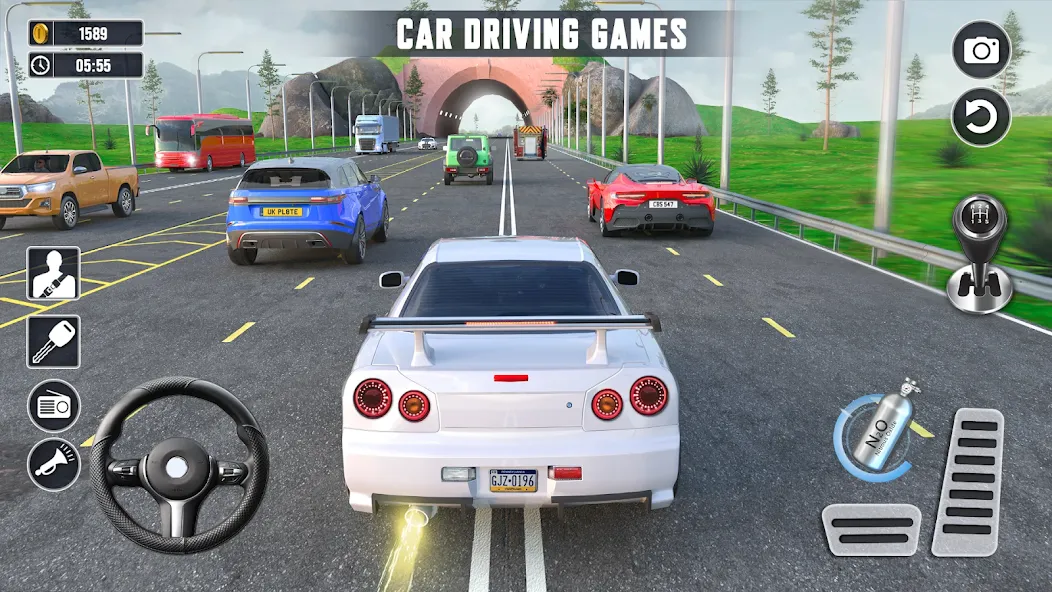 Real Highway Car Racing Games  [МОД Много денег] Screenshot 1