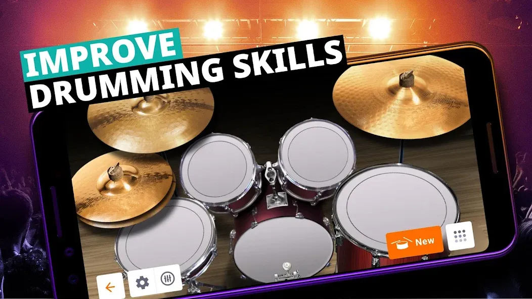 Drum Kit Music Games Simulator  [МОД Бесконечные монеты] Screenshot 3