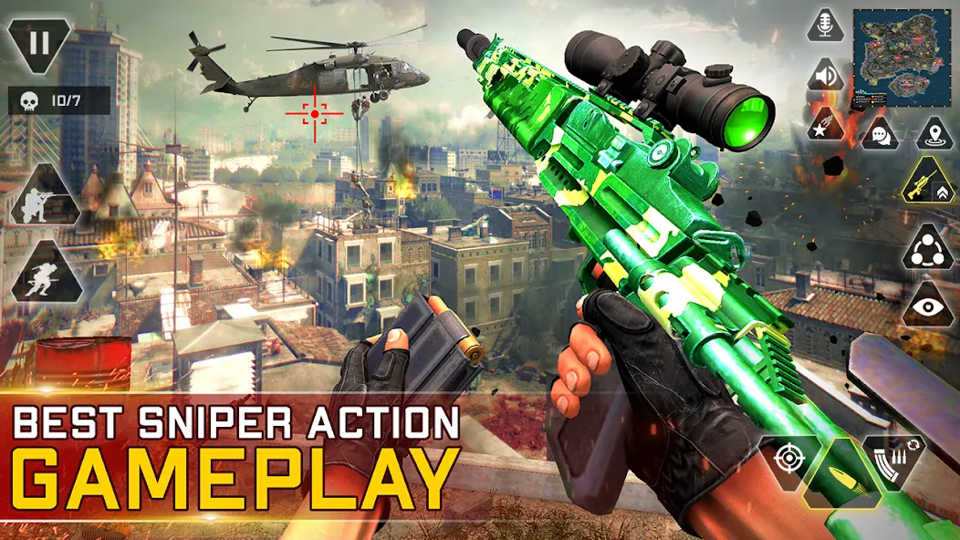 Sniper Gun Shooting game (ИГИ Снайпер Оружие Стрелялки Игры)  [МОД Бесконечные деньги] Screenshot 5