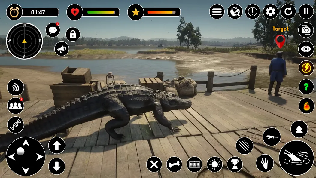 Animal Crocodile Attack Sim (Энимал Крокодайл Аттак Сим)  [МОД Unlimited Money] Screenshot 2