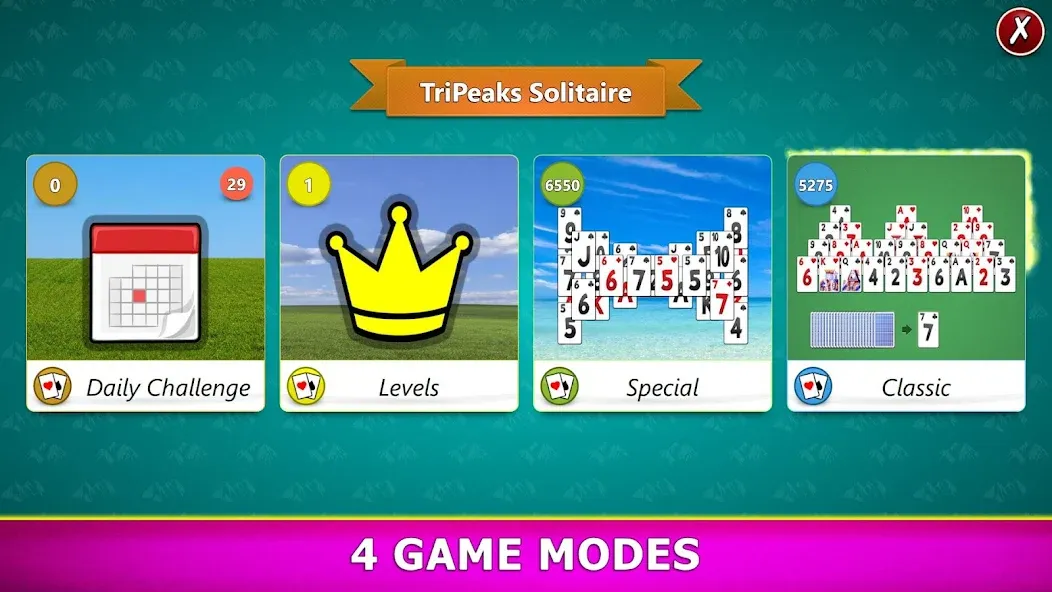 TriPeaks Solitaire Mobile  [МОД Unlocked] Screenshot 2