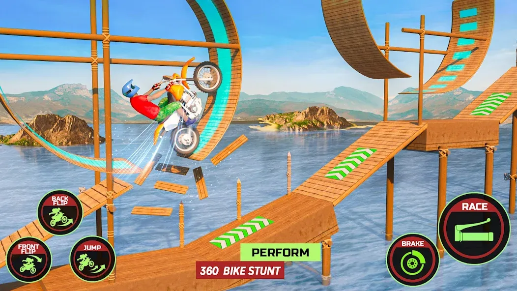 Motor Bike Stunt Racing Games (Мотор Байк Стант Гонки Игры)  [МОД Много монет] Screenshot 2