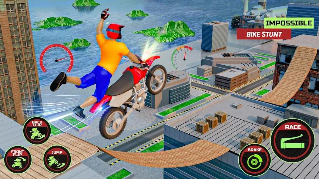 Motor Bike Stunt Racing Games (Мотор Байк Стант Гонки Игры)  [МОД Много монет] Screenshot 3