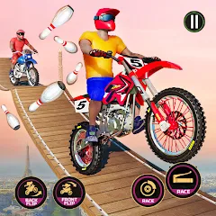 Скачать взломанную Motor Bike Stunt Racing Games (Мотор Байк Стант Гонки Игры)  [МОД Много монет] - стабильная версия apk на Андроид