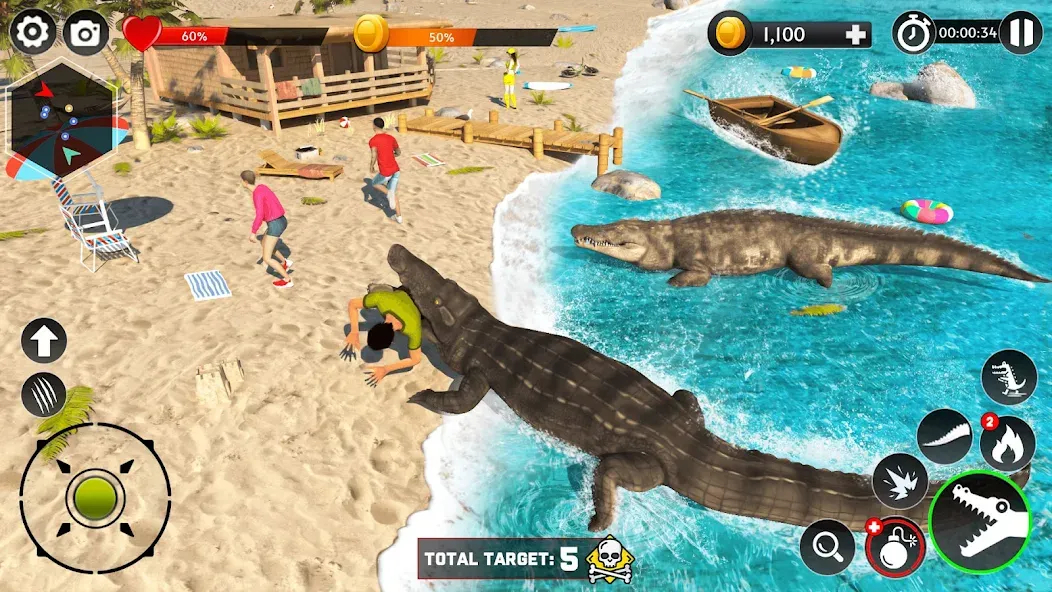 Hungry Animal Crocodile Games  [МОД Unlimited Money] Screenshot 5