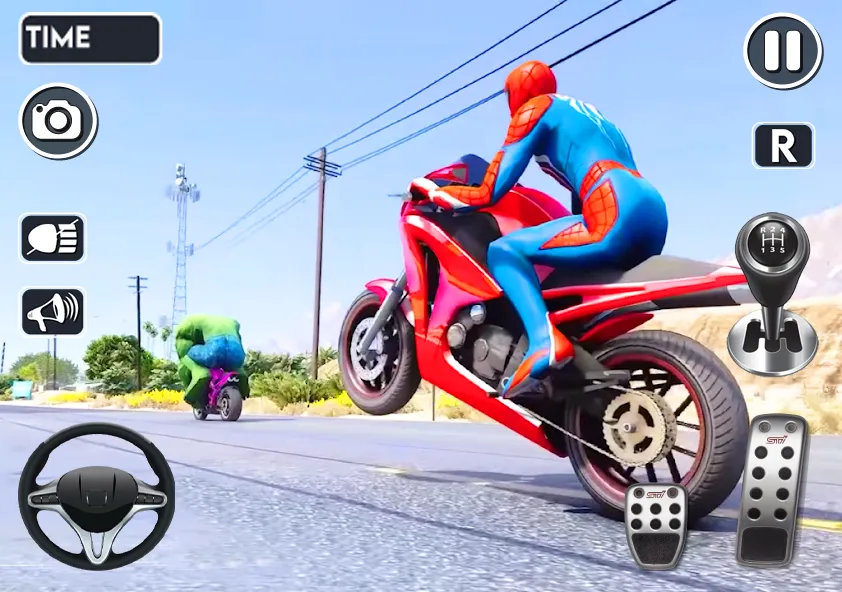 Spider Bike Stunt 3D Mega Ramp  [МОД Бесконечные монеты] Screenshot 1