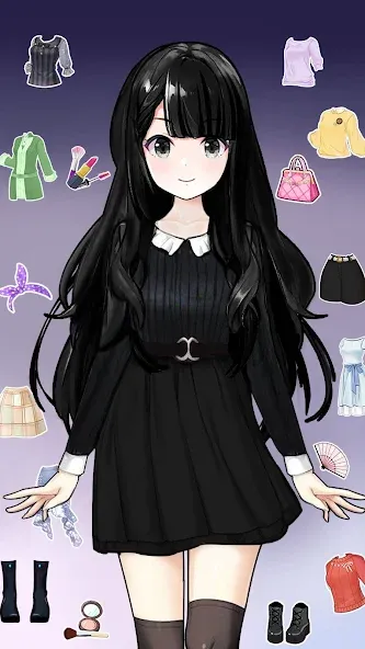 Anime Dress Up and Makeup Game  [МОД Все открыто] Screenshot 4