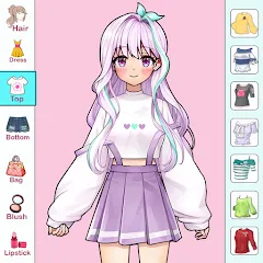 Взлом Anime Dress Up and Makeup Game  [МОД Все открыто] - стабильная версия apk на Андроид