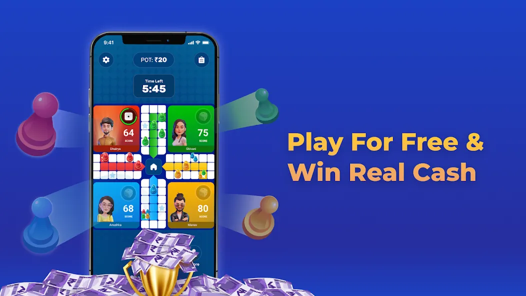 Play Ludo Game Online Win Cash (Людо)  [МОД Много денег] Screenshot 1