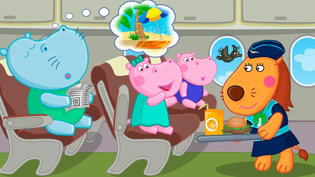 Hippo: Airport Profession Game  [МОД Unlimited Money] Screenshot 1