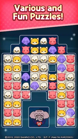 Aggretsuko : Match 3 Puzzle (Аггретсуко)  [МОД Mega Pack] Screenshot 4