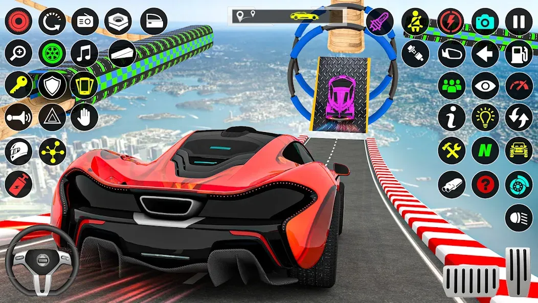 GT Car Stunt Race: Mega Ramps (Джи Ти Кар Стант Рейс)  [МОД Много денег] Screenshot 4