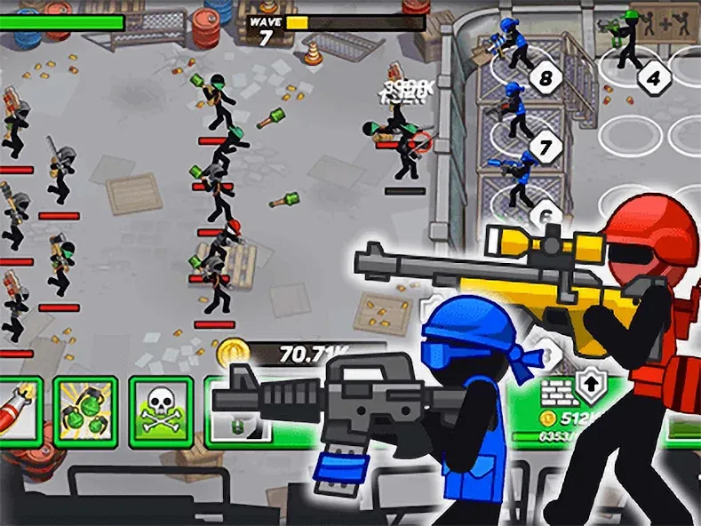 Stickman Defenders: Stick War  [МОД Все открыто] Screenshot 1