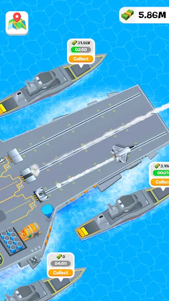 Idle Aircraft Carrier (Айдл Эйркрафт Кэрриер)  [МОД Бесконечные деньги] Screenshot 3