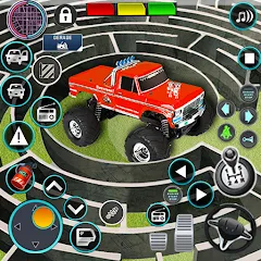 Скачать взлом Monster Truck Maze Puzzle Game  [МОД Unlimited Money] - последняя версия apk на Андроид