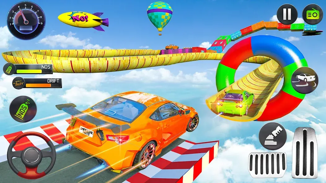 Mega Ramp Car Stunts Race Game  [МОД Бесконечные монеты] Screenshot 1