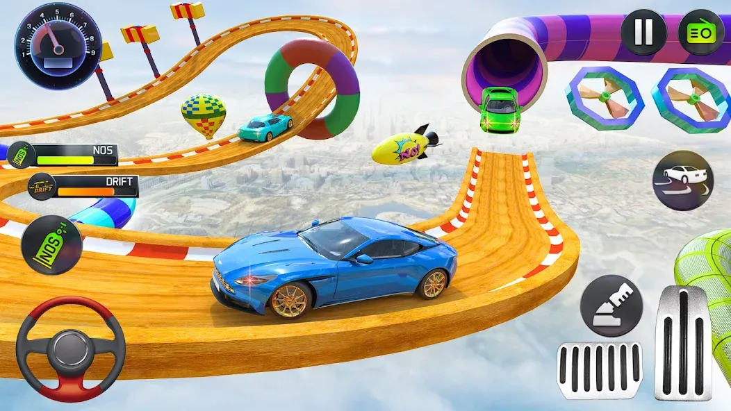 Mega Ramp Car Stunts Race Game  [МОД Бесконечные монеты] Screenshot 3