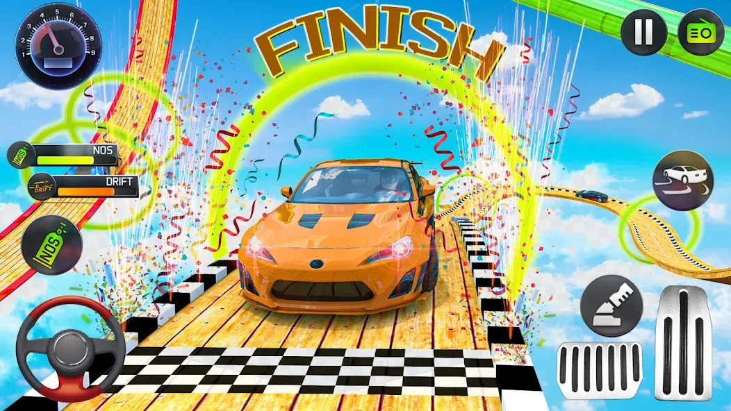 Mega Ramp Car Stunts Race Game  [МОД Бесконечные монеты] Screenshot 4