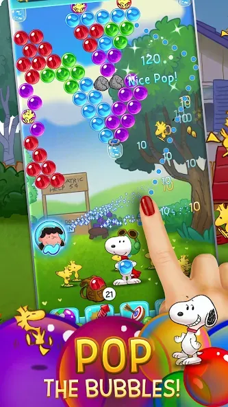 Bubble Shooter - Snoopy POP! (Бабл шутер)  [МОД Бесконечные деньги] Screenshot 1