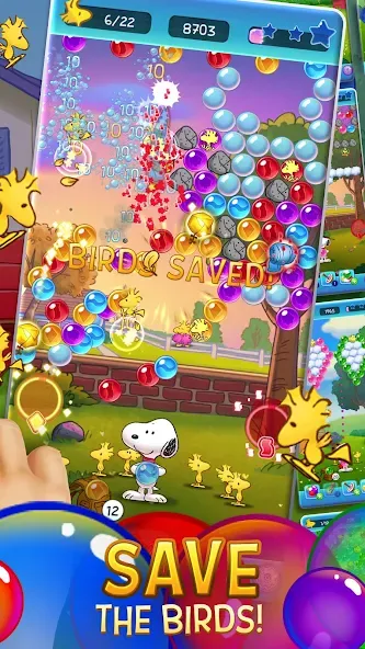 Bubble Shooter - Snoopy POP! (Бабл шутер)  [МОД Бесконечные деньги] Screenshot 2