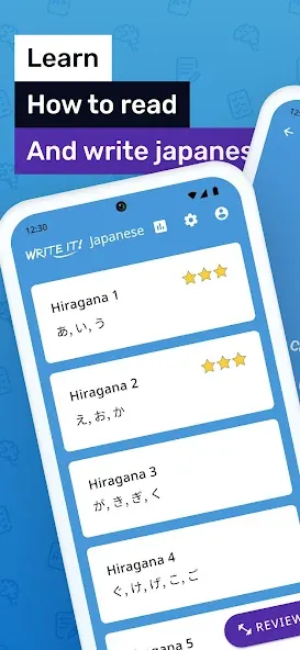 Write It! Japanese  [МОД Бесконечные монеты] Screenshot 1