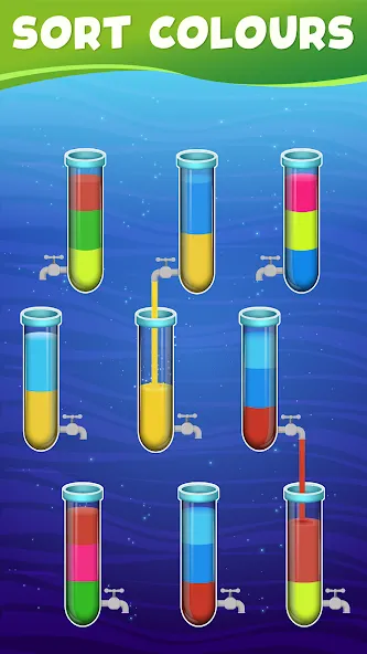 Water Sort Color Sorting games (Вотер Сорт Колор Сортинг гейм)  [МОД Menu] Screenshot 2