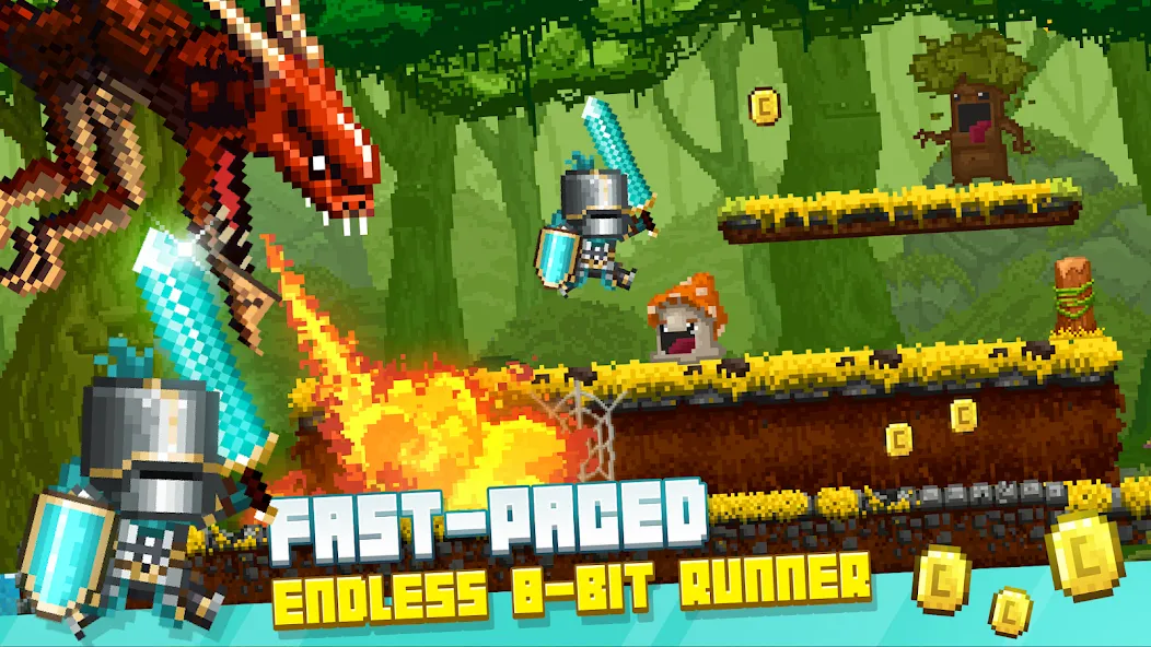 Bit Heroes Runner: Pixel Blitz (Бит Хероес Раннер)  [МОД Mega Pack] Screenshot 1