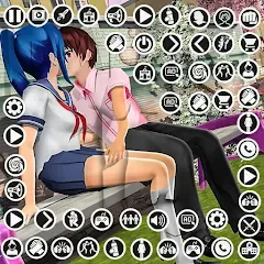 Скачать взломанную Anime High School Girl Life 24 (Аниме жизнь школьной девушки 24)  [МОД Menu] - последняя версия apk на Андроид