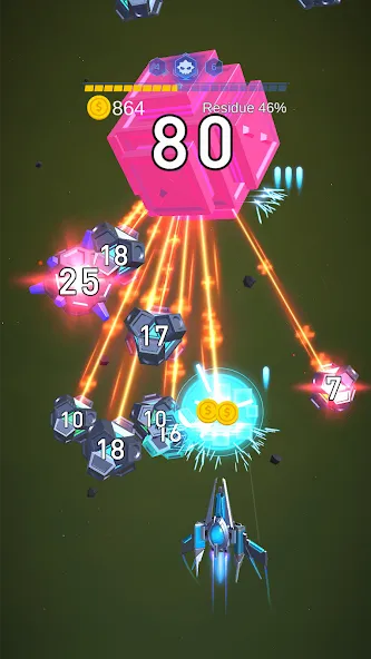 Dust Settle 3D - Galaxy Attack (Даст Сеттл 3Д)  [МОД Бесконечные монеты] Screenshot 3