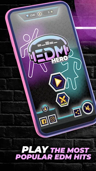 Guitar Hero Game: EDM Music (ЭДМ)  [МОД Много денег] Screenshot 1