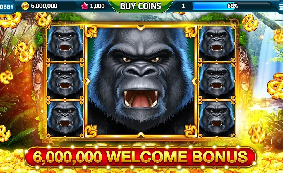 Ape Slots: Vegas Casino Deluxe  [МОД Menu] Screenshot 1