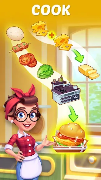 Merge Cooking:Theme Restaurant  [МОД Mega Pack] Screenshot 4