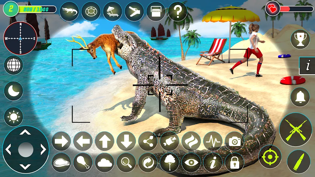 Crocodile Hunting Animal Games (Крокодил Охота Игры с животными)  [МОД Много монет] Screenshot 1