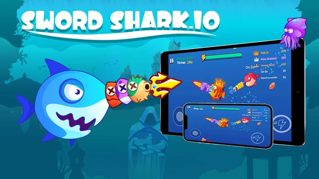 Sword Shark.io - Hungry Shark  [МОД Unlimited Money] Screenshot 1