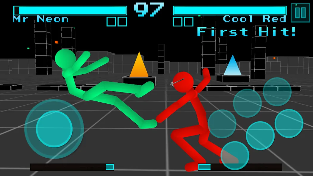 Stickman Fighting Neon Warrior  [МОД Бесконечные монеты] Screenshot 1