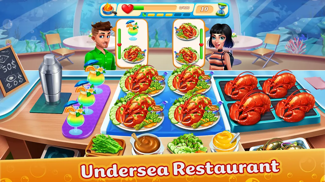 Cooking Aquarium - A Star Chef (Кукинг Аквариум)  [МОД Бесконечные монеты] Screenshot 2