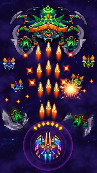 Galaxiga Arcade Shooting Game (Галаксига)  [МОД Бесконечные монеты] Screenshot 1