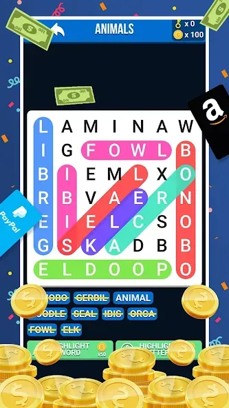 Make Money: Word Search (Мейк Мани)  [МОД Unlocked] Screenshot 2